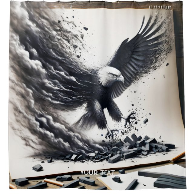 Rideaux De Douche Papier Imaginaire mignon Aigle Stirs (Devant)