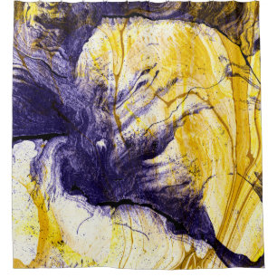 Rideaux De Douche Papier marbré : Art Acrylique Lumineux