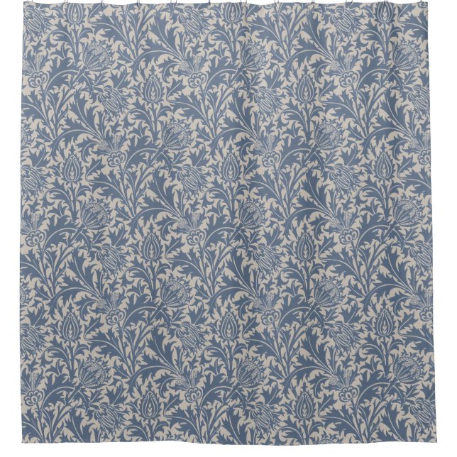Rideaux De Douche Papier peint Chardon Bleu Ardoise de William Morri (Devant)