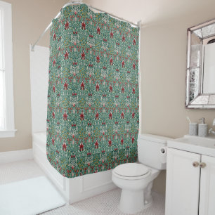 Rideaux De Douche Papier peint floral vert forêt de William Morris