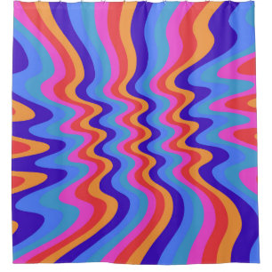 Rideaux De Douche Papier peint Hippie Trippy Retro des années 1960