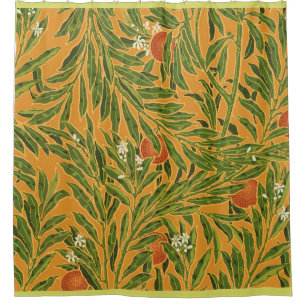 Rideaux De Douche Papier peint Vintage Orange Tree Motif Art Nouveau