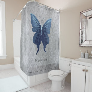 Rideaux De Douche Papillon à bijoux bleu
