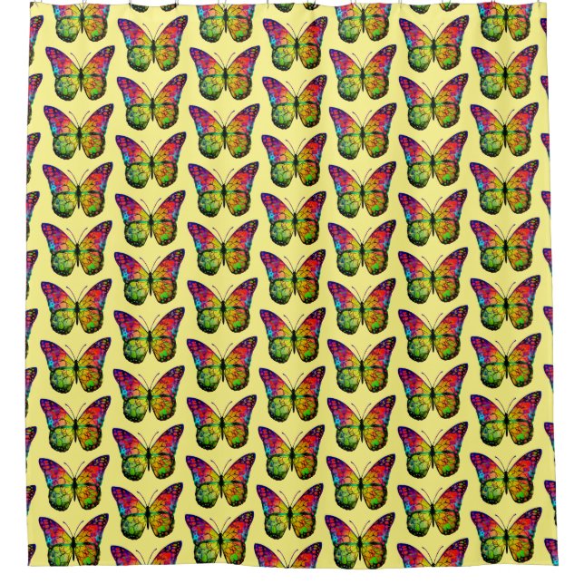 RIDEAUX DE DOUCHE PAPILLON ABSTRAIT (Devant)