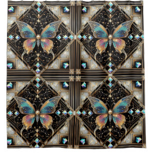 Rideaux De Douche Papillon arc-en-ciel Art Déco moderne