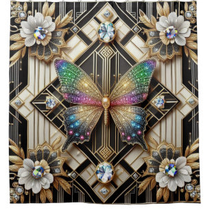 Rideaux De Douche Papillon arc-en-ciel Art Déco moderne