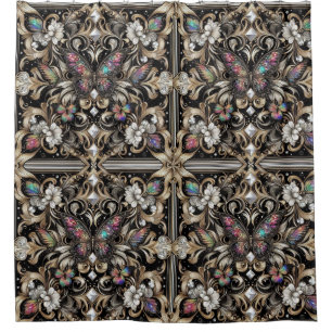 Rideaux De Douche Papillon arc-en-ciel Art nouveau moderne
