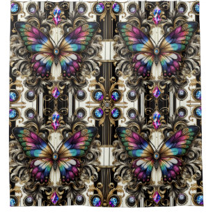 Rideaux De Douche Papillon arc-en-ciel Art nouveau moderne