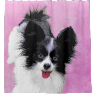 Rideaux De Douche Papillon (blanc et noir) Peinture - Chien Art