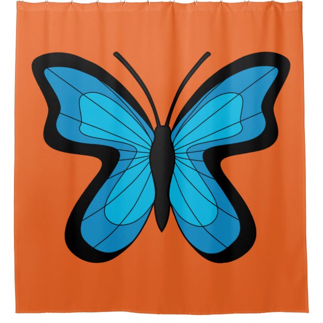 Rideaux De Douche Papillon Bleu (Devant)