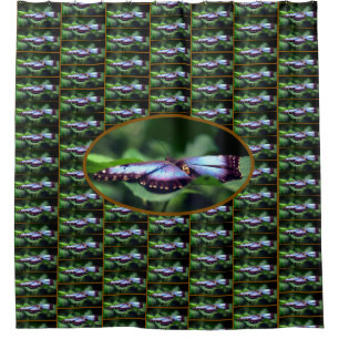 Rideaux De Douche Papillon bleu - Gros plan Motif de la nature
