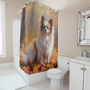 Rideaux De Douche Papillon dans les feuilles d'automne tombantes ins