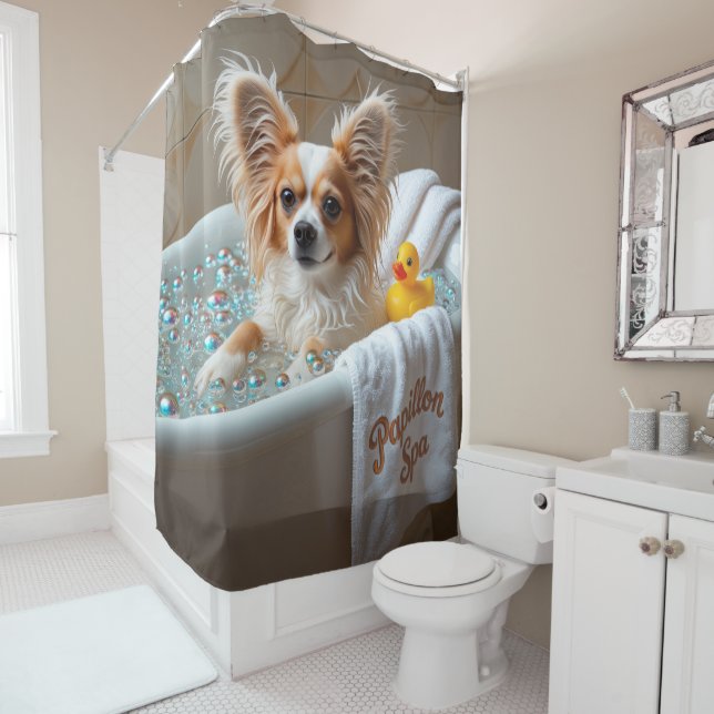 Rideaux De Douche Papillon Débraillé Endormi Mignon Drôle (En situation)