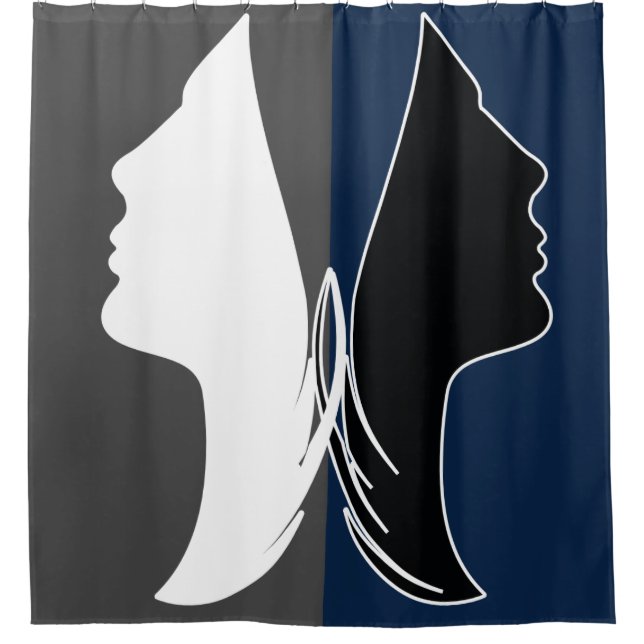Rideaux De Douche Papillon des visages femelles (Devant)