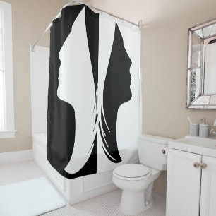 Rideaux De Douche Papillon des visages femelles