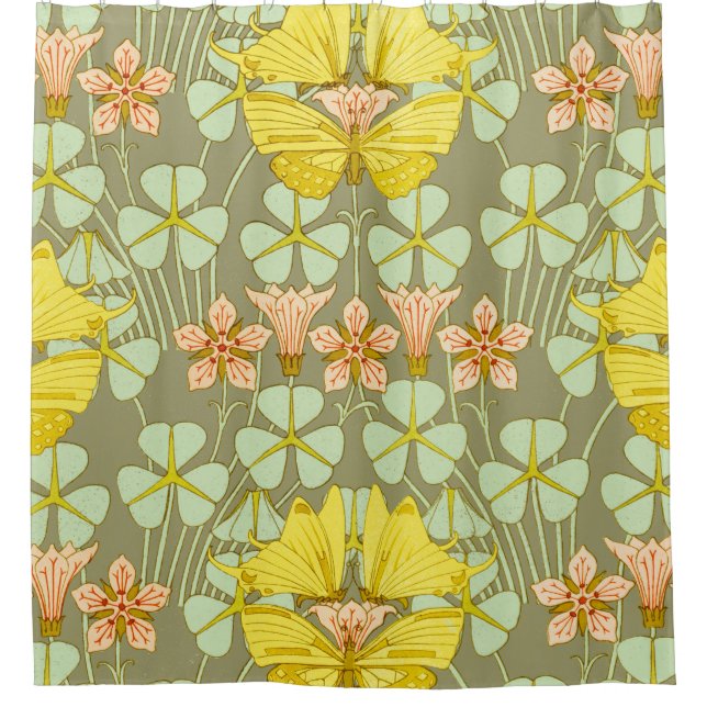 Rideaux De Douche Papillon Floral Botanique coloré (Devant)