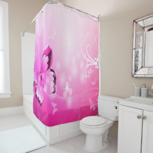 Rideaux De Douche Papillon magenta