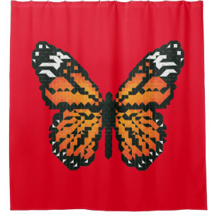 Rideaux De Douche Papillon monarque en polygone