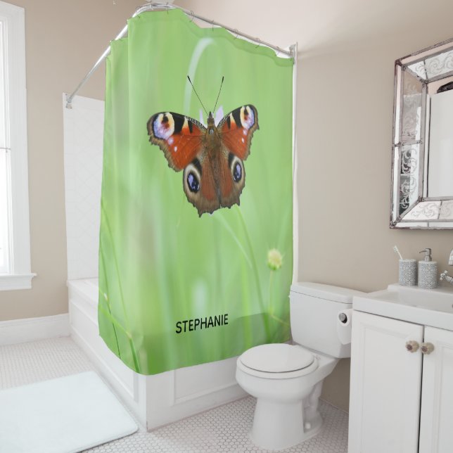 Rideaux De Douche Papillon paon (En situation)