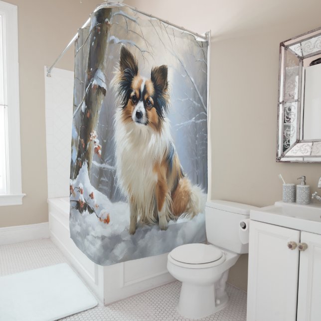 Rideaux De Douche Papillon Qu'il neige Noël  (En situation)