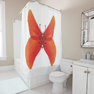 Rideaux De Douche Papillon rouge orange avec votre nom