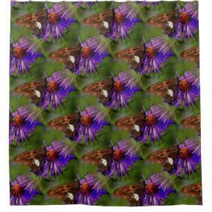 Rideaux De Douche Papillon sur l'art de la nature fleurie