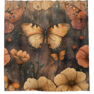 Rideaux De Douche Papillon Vintage Fleur Sauvage (8)