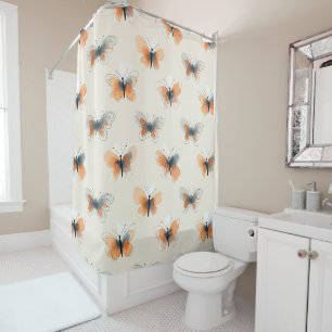 Rideaux De Douche Papillons de style en ligne artistique