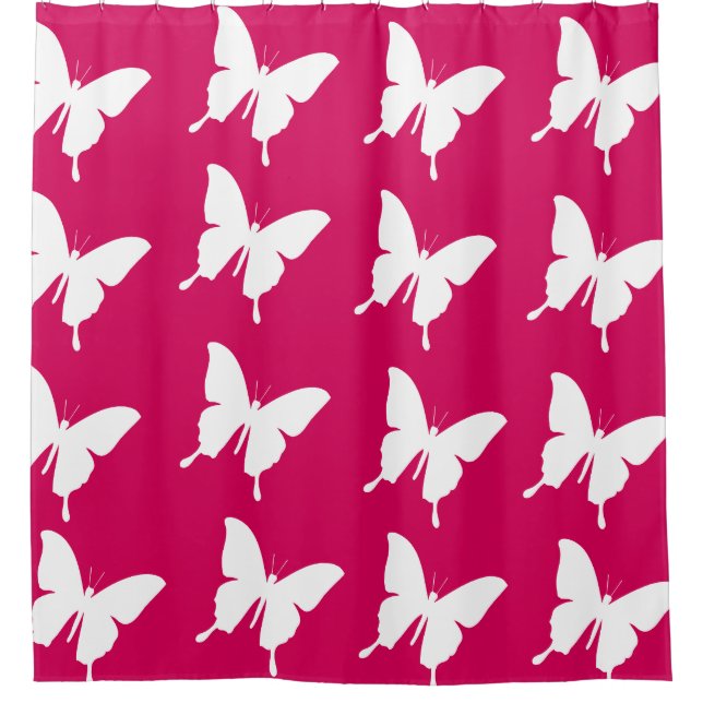 Rideaux De Douche Papillons monarques roses (Devant)