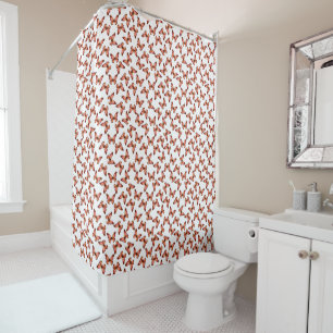 Rideaux De Douche Papillons Motif orange rose et noir
