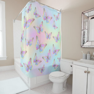 Rideaux De Douche papillons pastel motif
