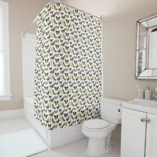 Rideaux De Douche Papillons Vintage