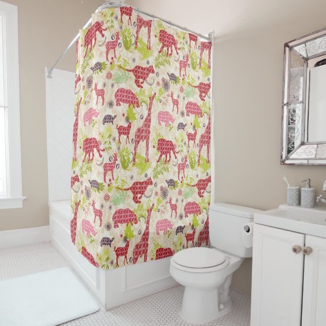 Rideaux De Douche Paradis de jungle (En situation)
