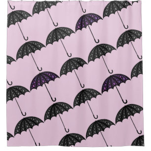 Rideaux De Douche Parapluie Stylistique rose gris