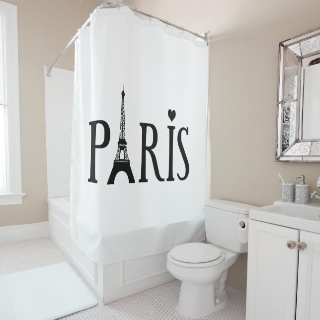 Rideaux De Douche Paris - Art Graphique (En situation)