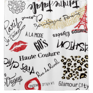 Rideaux De Douche Paris mode et glamour sans couture motif