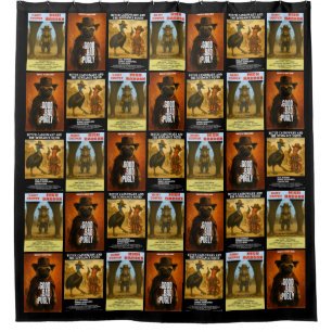 Rideaux De Douche Parodie d'affiche de film western