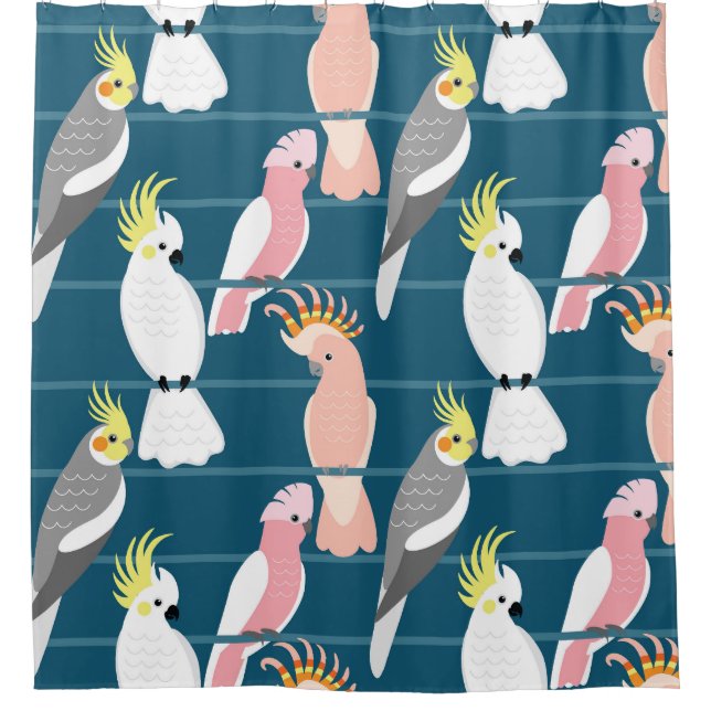 Rideaux De Douche Parrots de dessin : Motif mignon (Devant)