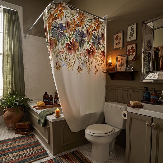 Rideaux De Douche Parterre de fleurs sauvages d'automne (Créateur téléchargé)