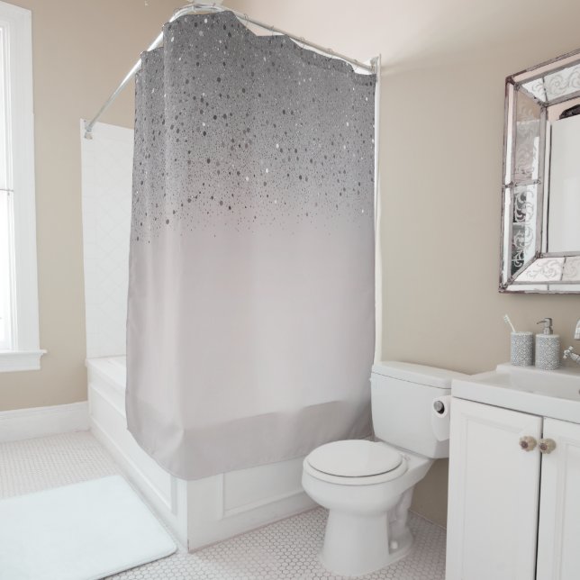 Rideaux De Douche Parties scintillant à étincelle rose vif (En situation)