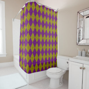 Rideaux De Douche Parties scintillant de diamants de Purple & Gold