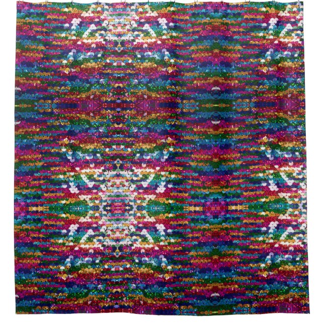 Rideaux De Douche Parties scintillant de séquences métalliques Motif (Devant)