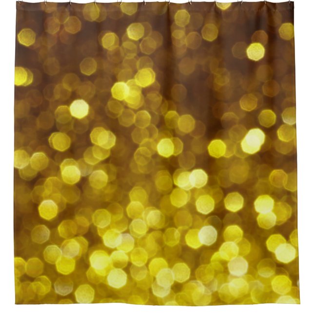 Rideaux De Douche Parties scintillant d'or : texture festive de Noël (Devant)