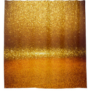 Rideaux De Douche Parties scintillant d'or vintage lumière texture.