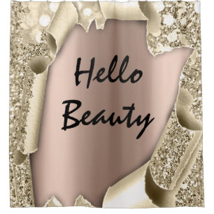 Rideaux De Douche Parties scintillant étincelante 3D Rose Gold HELL