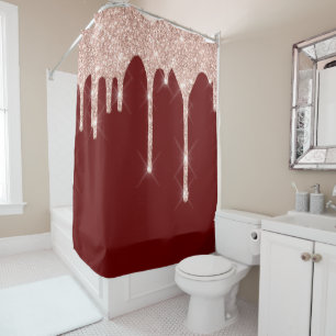 Rideaux De Douche Parties scintillant étincelante gouttes de rose B