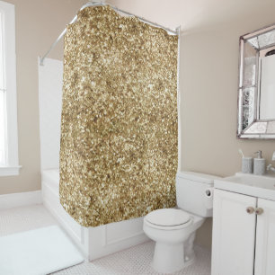 Rideaux De Douche Parties scintillant Gold Confetti