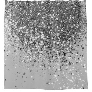 Rideaux De Douche Parties scintillant gris argenté no 1