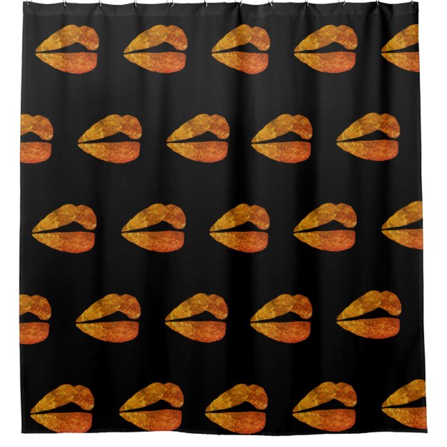 Rideaux De Douche Parties scintillant Lips Gold (Devant)
