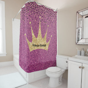 Rideaux De Douche Parties scintillant princière princière violette